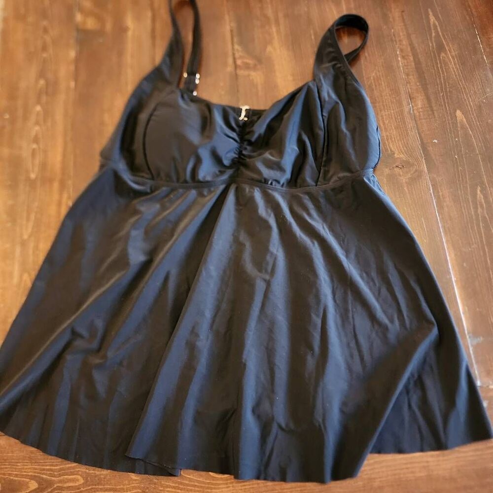 Women's Black Tankini Swim Top Plus Size 20W